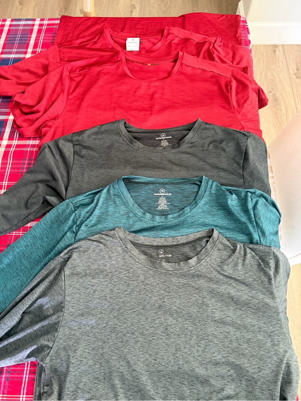 Men's Active Tee Bundle - Red, Charcoal, Teal, Gray
